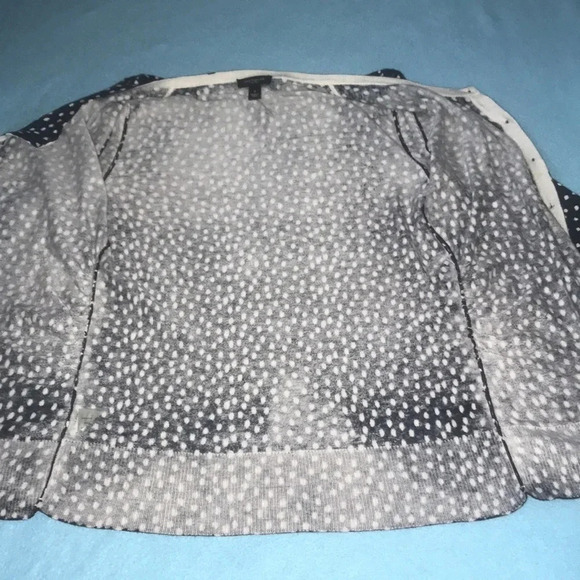 ANN TAYLOR silk blend long sleeve button up dark navy lightweight sweater size S - Picture 5 of 10